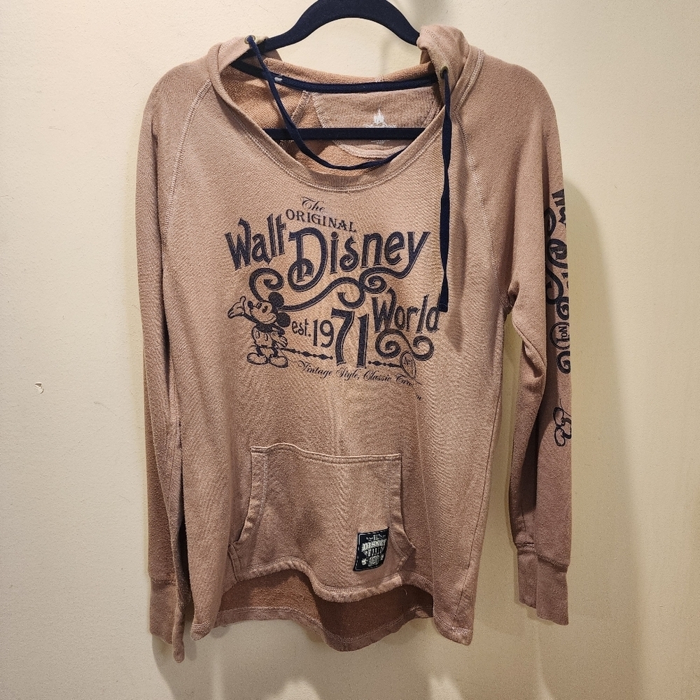 Disney Tan Mickey Graphic Hoodie Sweatshirt